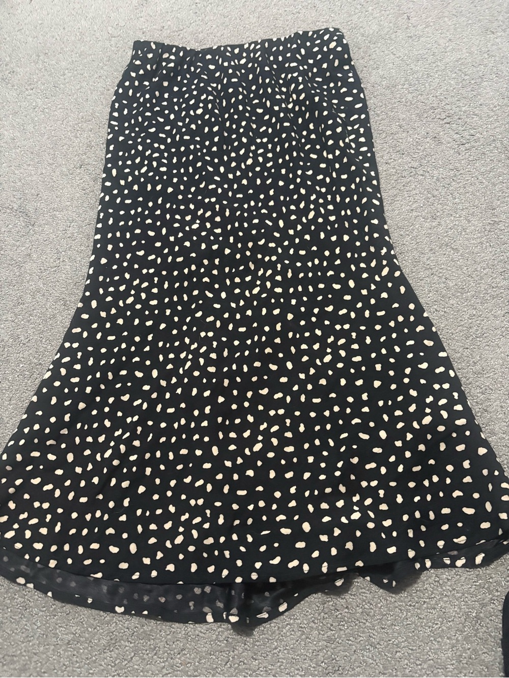 Rails Black Maxi Skirt with Cream Spot Print
